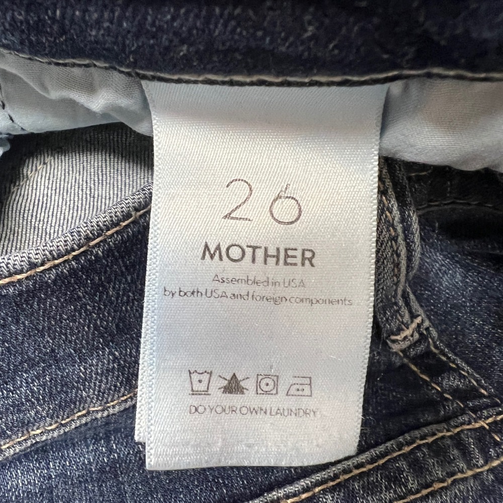 Mother The Mid Rise Dazzler Ankle Jeans On The Edge Dark Blue 1696-104 Size 26 - Picture 8 of 13
